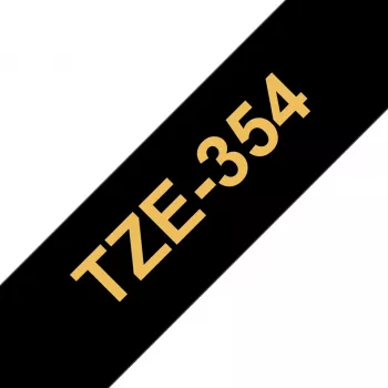 Fita de etiquetar Brother TZe354 24mm dourado sobre preto