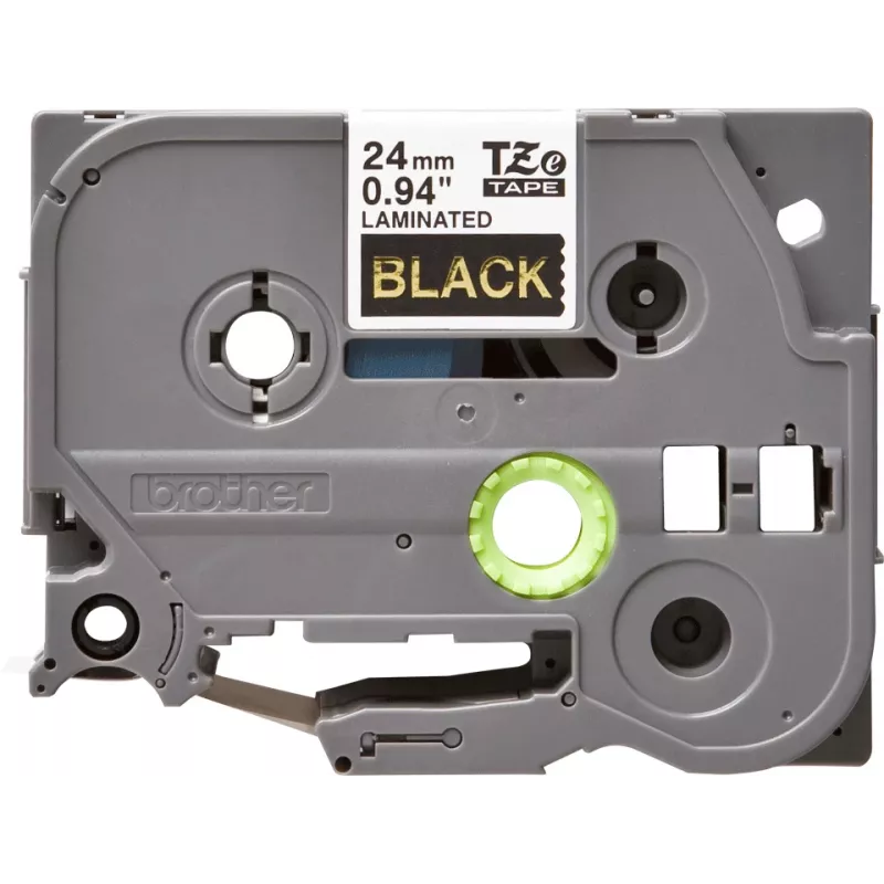 Fita de etiquetar Brother TZe354 24mm dourado sobre preto