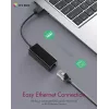 ICY BOX USB 3.0 Type-A para porta Ethernet RJ-45, com fios, USB, Ethernet, 1000 Mbit/s, preto