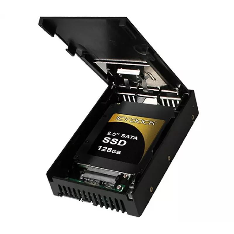 ICY DOCK EZConvert Air Lite MB882SP-1S-3B adaptador de baia de unidade SATA de 2,5" para 3,5", preto