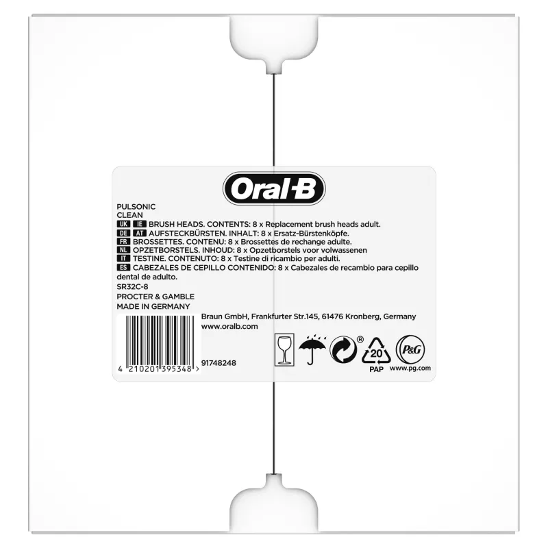 Cabeça de escova de dentes Oral-B Pulsonic Clean 81748491 8 unid. branco