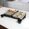 Grelhador de contacto CECOTEC Rock'nGrill 2000 — 2000 W, retangular, preto/aço inoxidável, termostato ajustável, 340×330×130 mm
