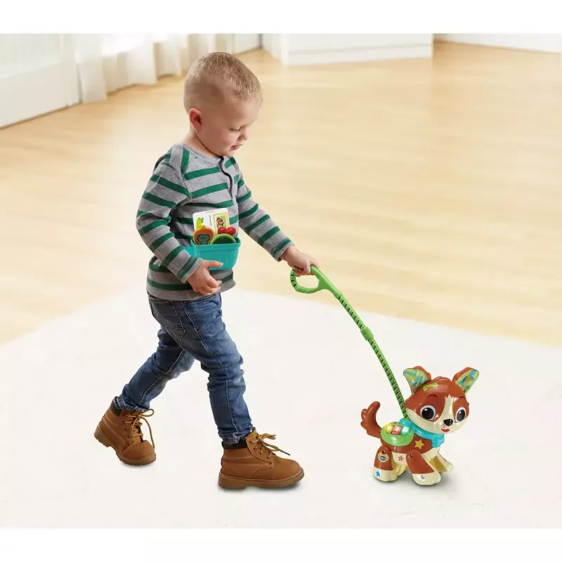 Figura de brincar VTech Run With Me Puppy 80-552564 brinquedo educativo interativo com sons e movimento