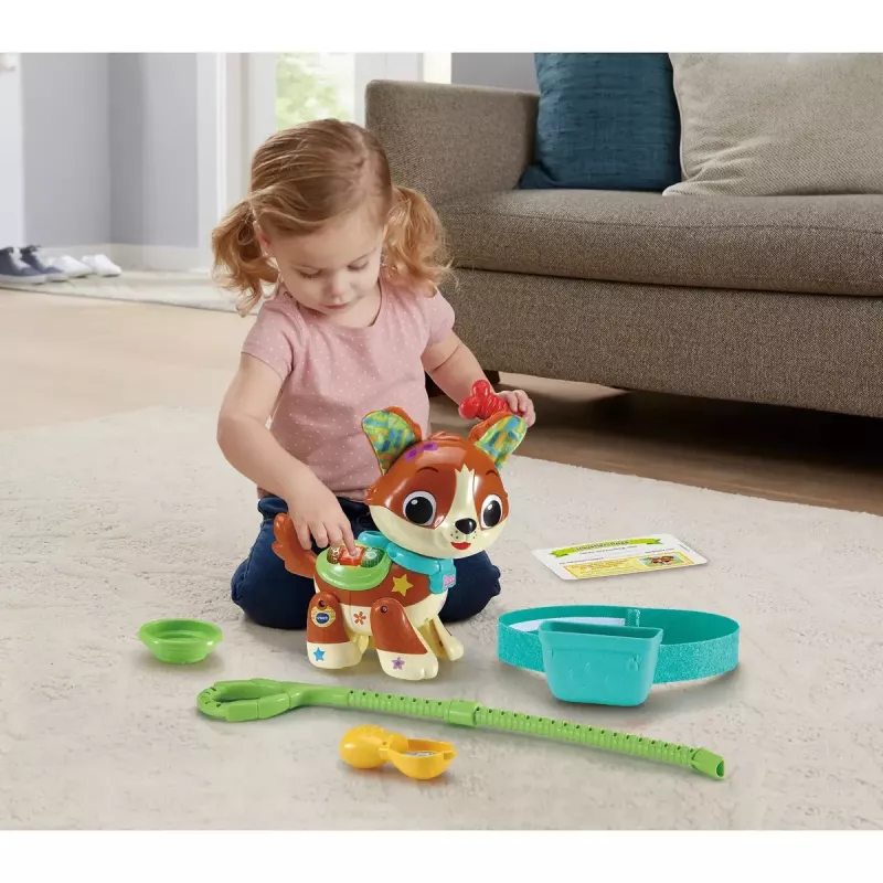 Figura de brincar VTech Run With Me Puppy 80-552564 brinquedo educativo interativo com sons e movimento