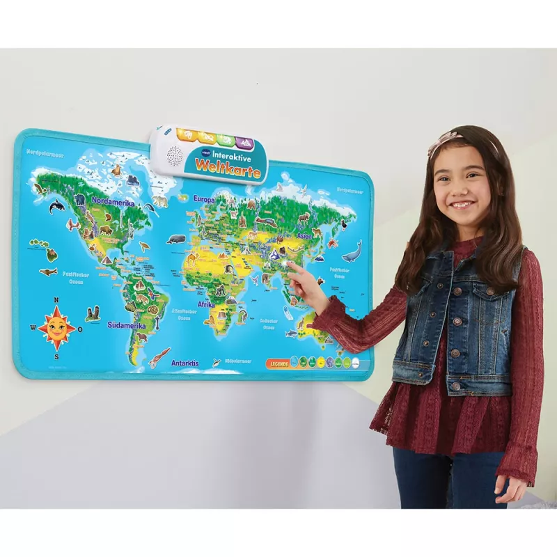 Mapa-múndi interativo VTech, 6 ano(s), com som, pilhas necessárias, AA, multicolor