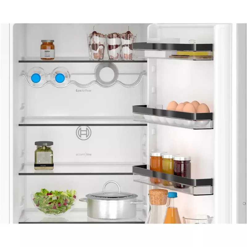 Combinado de encastrar frigorífico-congelador Bosch Serie 4 KIN96VFD0 — 290 l no total (215 l de frigorífico / 75 l de congelador), NoFrost, congelador em baixo, abertura da porta reversível