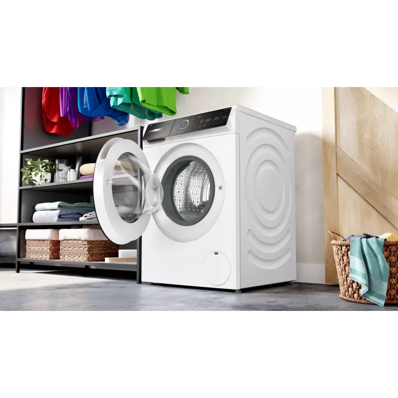 Bosch Serie 8 WGB244A40 máquina de lavar roupa de carga frontal, 9 kg, 1400 rpm, i-Dos, branco/preto