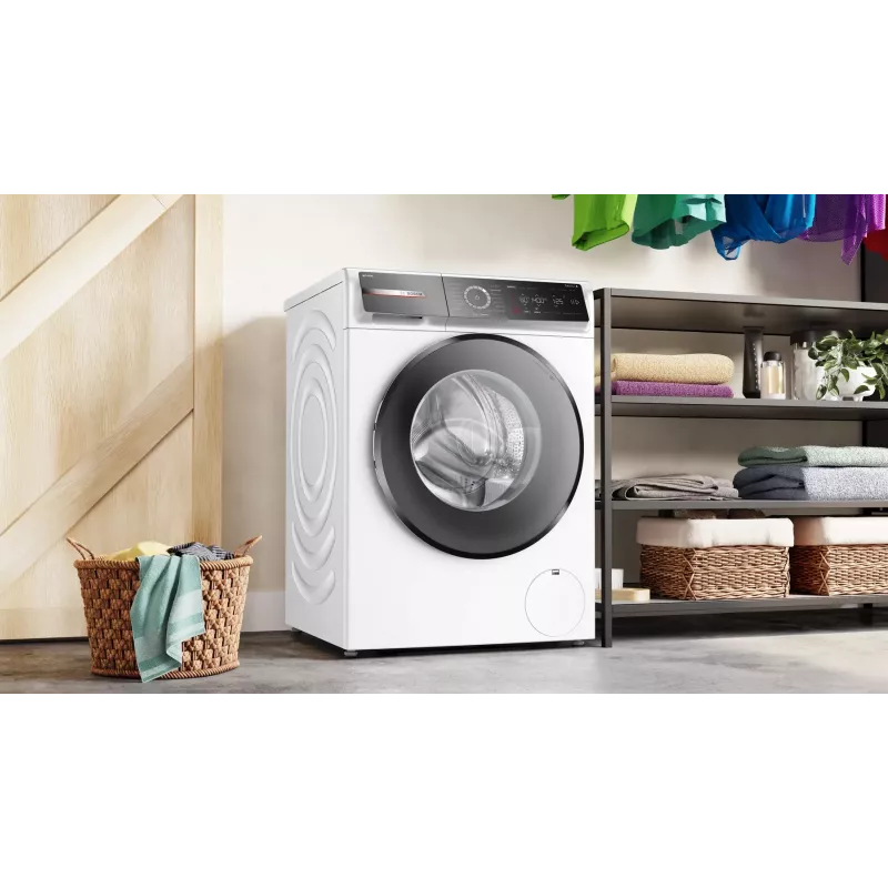 Bosch Serie 8 WGB244A40 máquina de lavar roupa de carga frontal, 9 kg, 1400 rpm, i-Dos, branco/preto