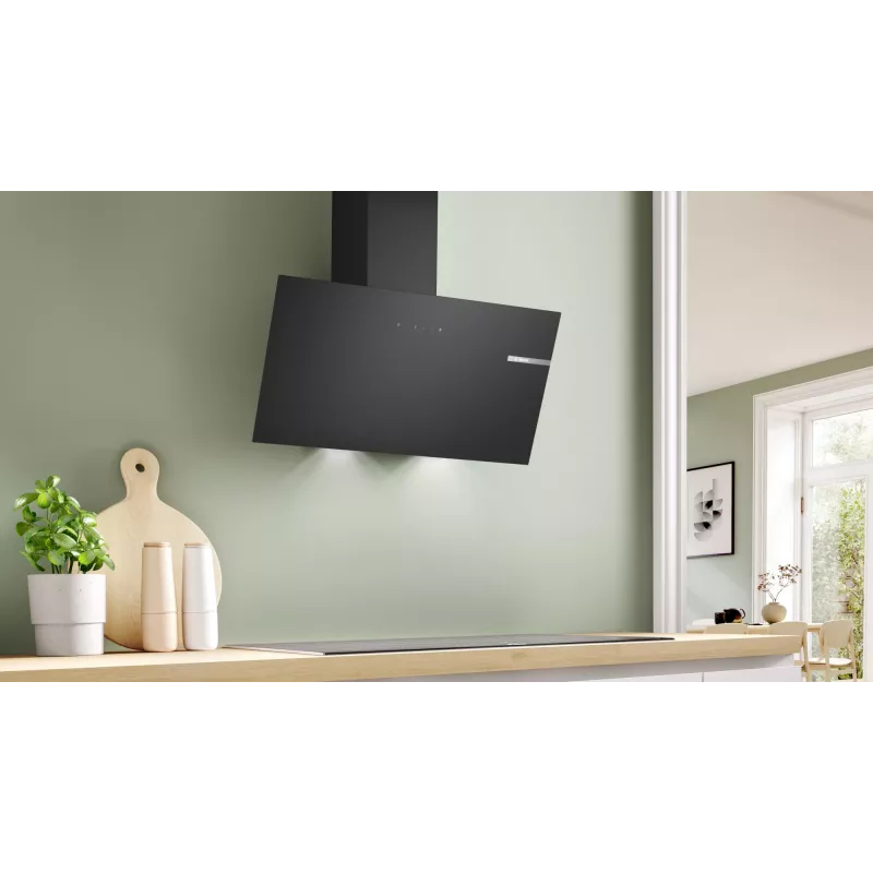 Exaustor Bosch DWK85DK60, exaustor de encastrar tipo campânula, preto, 80 cm de largura