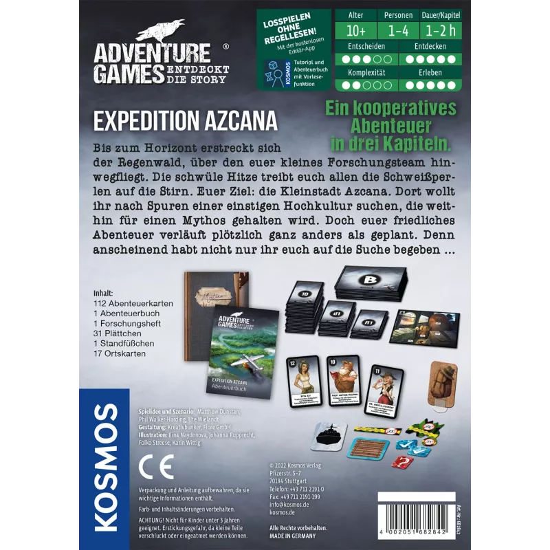 Kosmos Adventure Games - Expedition Azcana Jogo de tabuleiro Viagens/Aventura