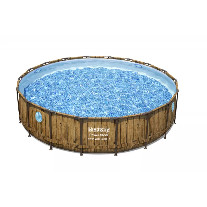 Bestway 56977 Piscina desmontável com estrutura de aço redonda 23062 L castanha