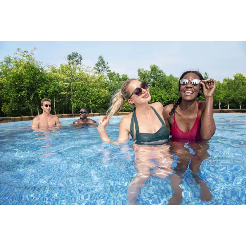 Bestway 56977 Piscina desmontável com estrutura de aço redonda 23062 L castanha