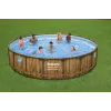 Bestway 56977 Piscina desmontável com estrutura de aço redonda 23062 L castanha