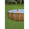 Bestway 56977 Piscina desmontável com estrutura de aço redonda 23062 L castanha