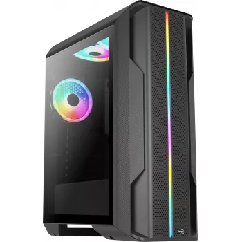 Caixa de gaming ATX Aerocool SPLINTER DUO 3x ventoinhas ARGB 12 cm + frente em malha