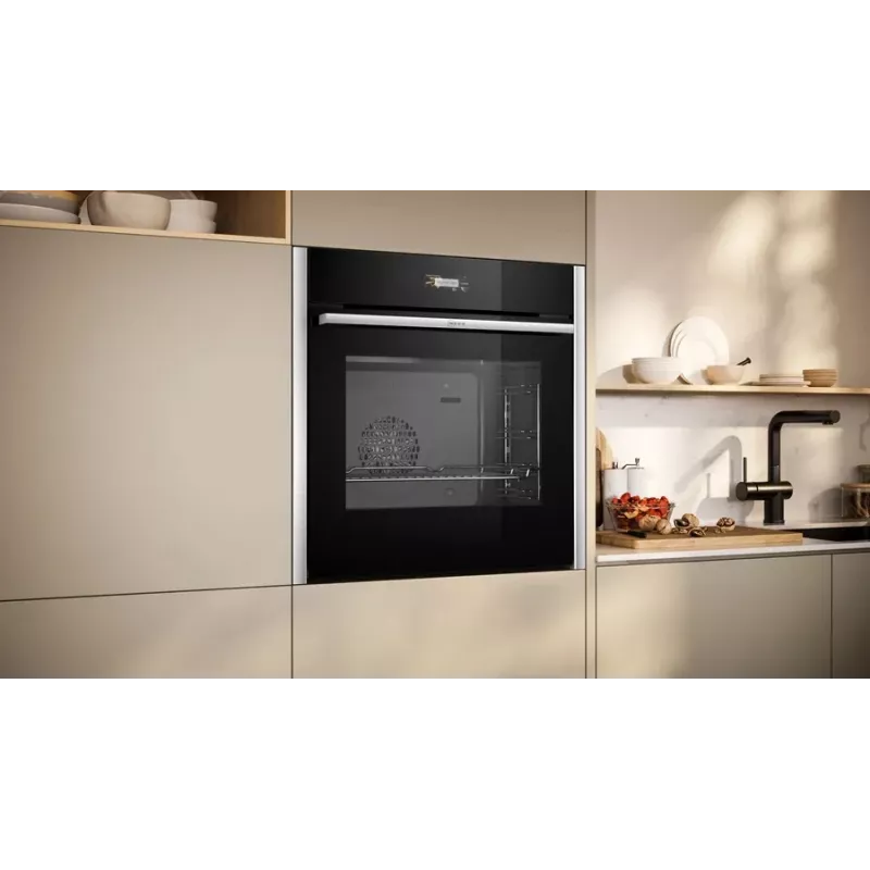 Forno Neff N 70 B24CR31N0 71 L preto, aço inoxidável