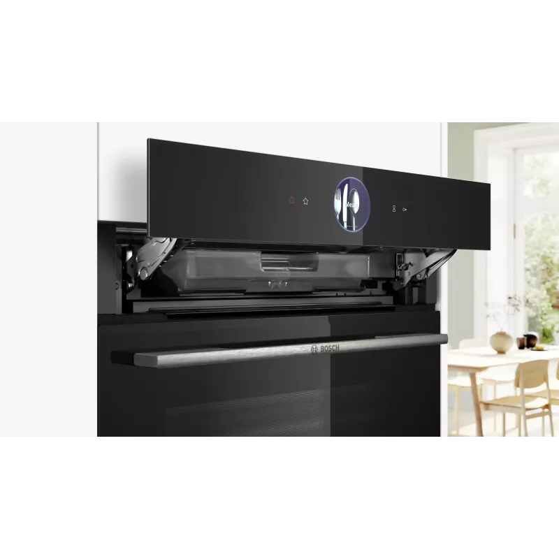 Bosch Serie 8 HRG7764B1 forno de encastre, 60 cm, 71 l, A+, vapor, AirFry, pirólise, Home Connect, preto