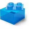 Caixa de arrumação Room Copenhagen LEGO Storage Brick 4 Top Lid Glitter — azul/transparente