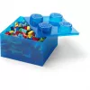 Caixa de arrumação Room Copenhagen LEGO Storage Brick 4 Top Lid Glitter — azul/transparente