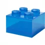 Caixa de arrumação Room Copenhagen LEGO Storage Brick 4 Top Lid Glitter — azul/transparente
