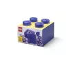 Caixa de arrumação Room Copenhagen LEGO Storage Brick 4 Top Lid Glitter — lilás/transparente