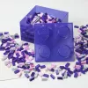 Caixa de arrumação Room Copenhagen LEGO Storage Brick 4 Top Lid Glitter — lilás/transparente