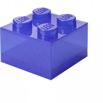 Caixa de arrumação Room Copenhagen LEGO Storage Brick 4 Top Lid Glitter — lilás/transparente