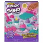 Kinetic Sand Shimmer, conjunto de brincar padaria de unicórnio, 16 oz (turquesa cintilante e rosa néon), 8 ferramentas de unicórnio, brinquedo sensorial para crianças a partir dos 3 anos