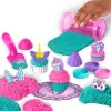 Kinetic Sand Shimmer, conjunto de brincar padaria de unicórnio, 16 oz (turquesa cintilante e rosa néon), 8 ferramentas de unicórnio, brinquedo sensorial para crianças a partir dos 3 anos