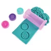 Kinetic Sand Shimmer, conjunto de brincar padaria de unicórnio, 16 oz (turquesa cintilante e rosa néon), 8 ferramentas de unicórnio, brinquedo sensorial para crianças a partir dos 3 anos