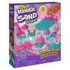 Kinetic Sand Shimmer, conjunto de brincar padaria de unicórnio, 16 oz (turquesa cintilante e rosa néon), 8 ferramentas de unicórnio, brinquedo sensorial para crianças a partir dos 3 anos