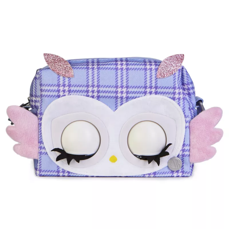 Purse Pets, Print Perfect Hoot Couture Owl, brinquedo interativo e mala de mão com mais de 30 sons e reações, brinquedo para raparigas a partir dos 5 anos