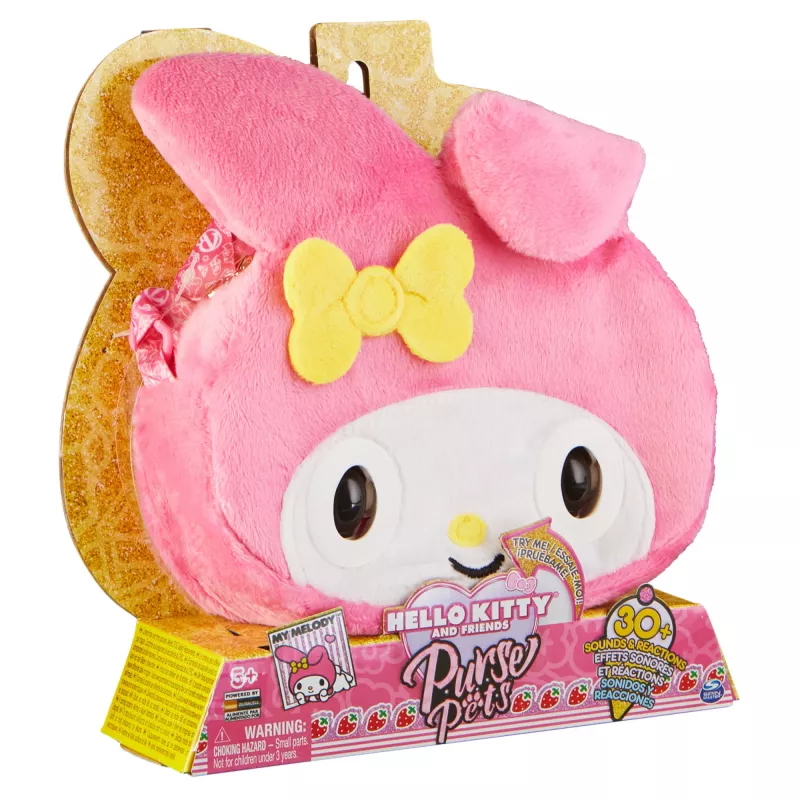 Purse Pets, Sanrio Hello Kitty and Friends, My Melody brinquedo interativo animal de estimação e mala com mais de 30 sons e reações, brinquedo para meninas