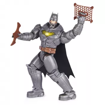 DC Comics, Battle Strike Batman figura de ação de 12 polegadas, 5 acessórios, mais de 20 sons, brinquedo de colecionador para rapazes e raparigas a partir dos 3 anos