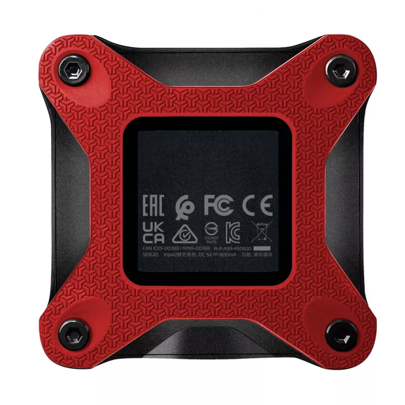 SSD externo ADATA SD620 512 GB, USB 3.2 Gen 2 Micro-USB B, vermelho, caixa de silicone