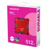 SSD externo ADATA SD620 512 GB, USB 3.2 Gen 2 Micro-USB B, vermelho, caixa de silicone