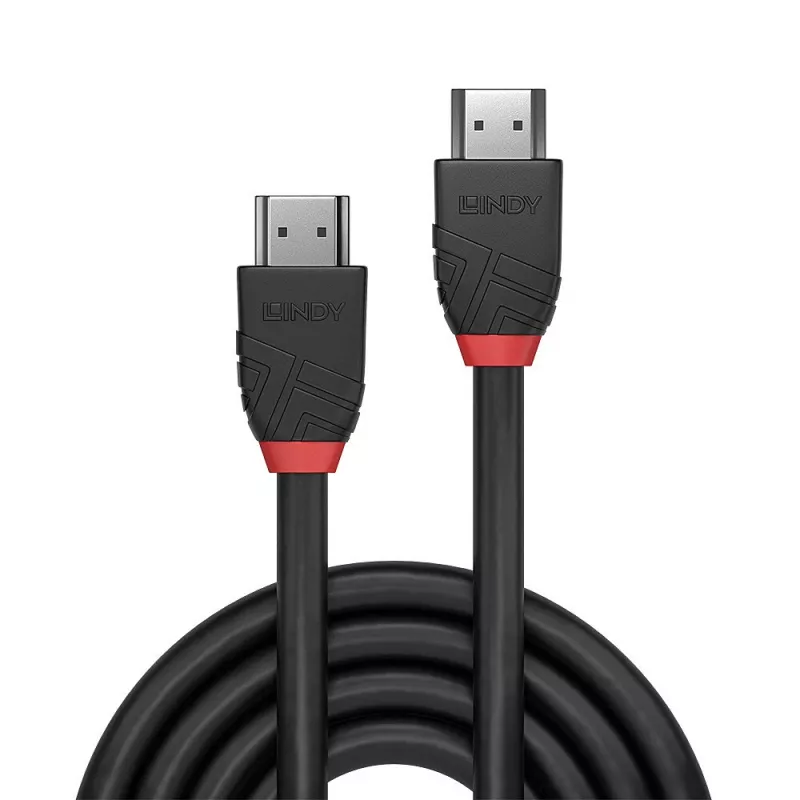 Cabo HDMI Lindy 0,5 m 8K60Hz linha preta ficha macho para ficha macho