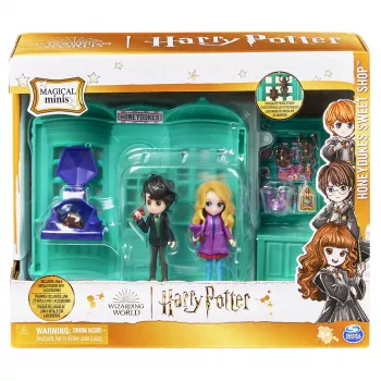 Wizarding World Harry Potter, loja de doces Honeydukes Magical Minis com 2 figuras exclusivas e 5 acessórios, brinquedo infantil a partir dos 6 anos