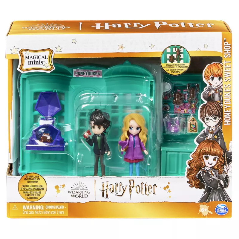 Wizarding World Harry Potter, loja de doces Honeydukes Magical Minis com 2 figuras exclusivas e 5 acessórios, brinquedo infantil a partir dos 6 anos
