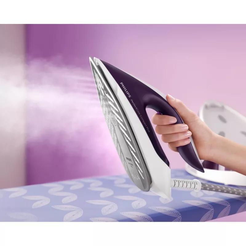 Central de engomar a vapor Philips GC7933/30 2400 W 1,5 L base de engomar SteamGlide Plus violeta