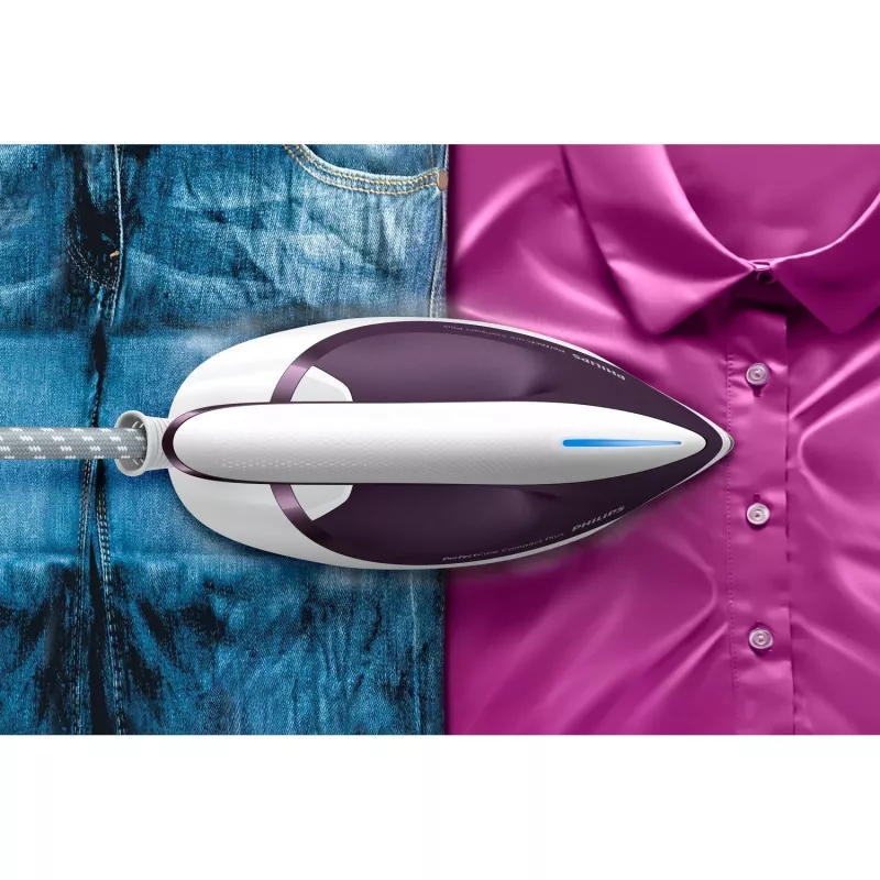 Central de engomar a vapor Philips GC7933/30 2400 W 1,5 L base de engomar SteamGlide Plus violeta