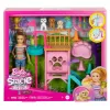 Barbie and Stacie to the Rescue conjunto de brincar parque para cachorros com boneca, 3 réplicas de cães e acessórios