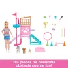 Barbie and Stacie to the Rescue conjunto de brincar parque para cachorros com boneca, 3 réplicas de cães e acessórios