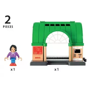 BRIO World 33649 Estação central com máquina de bilhetes, verde/cinzento