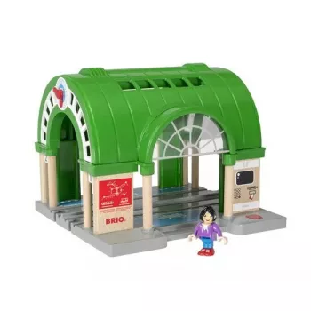 BRIO World 33649 Estação central com máquina de bilhetes, verde/cinzento