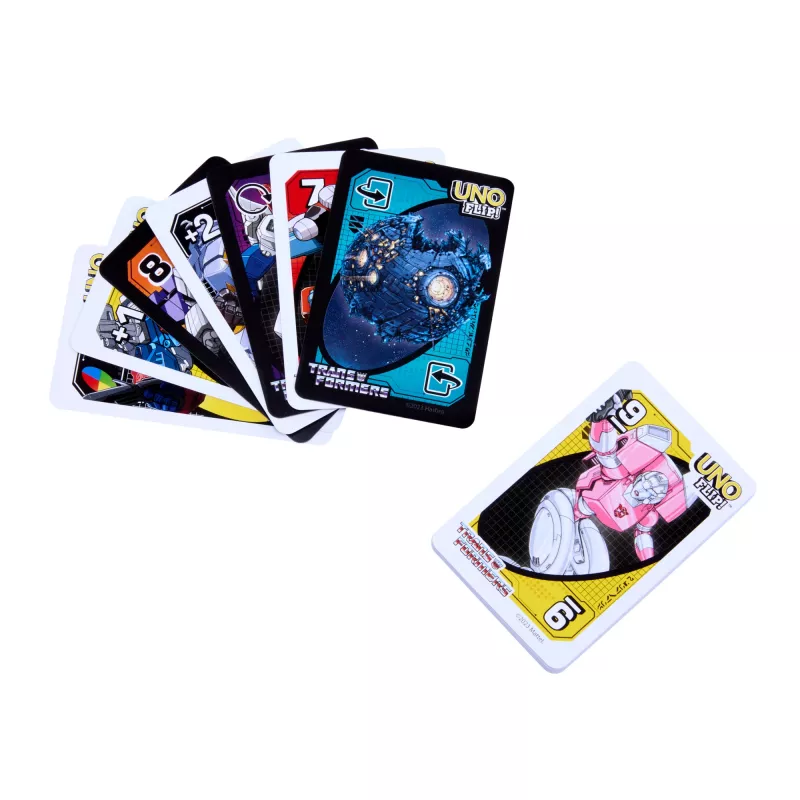 Jogo de cartas UNO Flip Transformers para crianças e noite em família