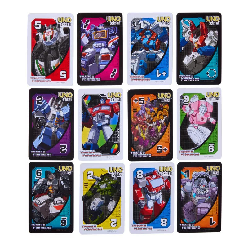 Jogo de cartas UNO Flip Transformers para crianças e noite em família
