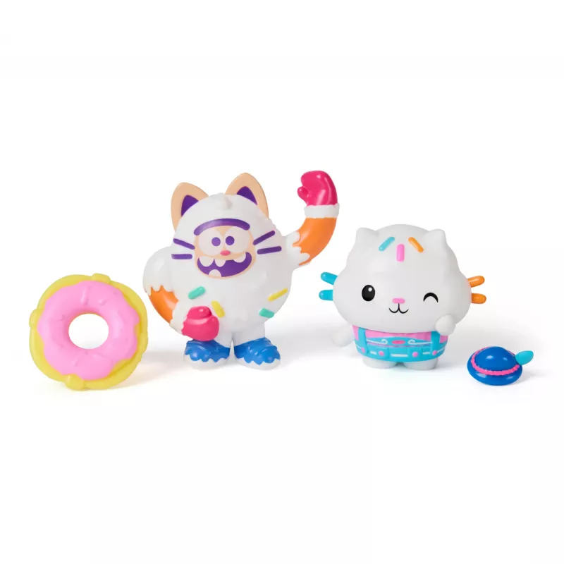 A Casa Mágica da Gabby: O Filme, Cakey Cat & Cookie Bobby, figuras de brincar com 2 acessórios, brinquedo para criança para meninas e meninos a partir dos 3 anos