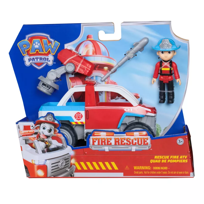 Veículo de brinquedo Spin Master Paw Patrol carro de bombeiros veículo de resgate do Ryder com lançador de drone e figura do Ryder