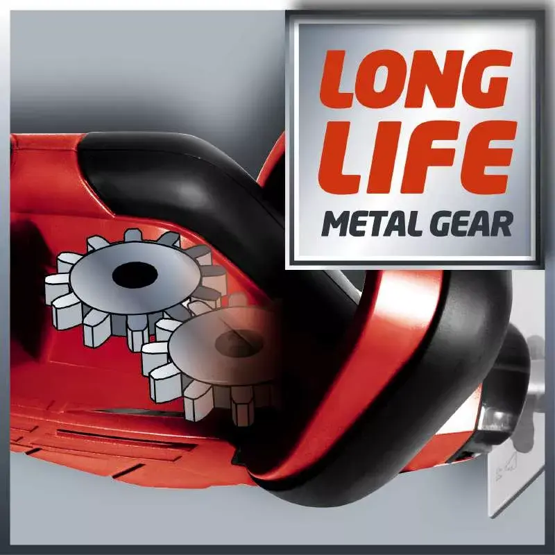 Einhell GE-CH 1846 Li Kit corta-sebes a bateria, 18 V, bateria de iões de lítio de 2,0 Ah, lâmina dupla, comprimento de corte 52 cm, vermelho/preto